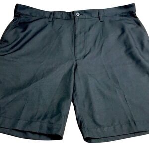 PGA Tour Mens Golf Shorts Black Flat Front Performance Athletic Size 42 Pockets